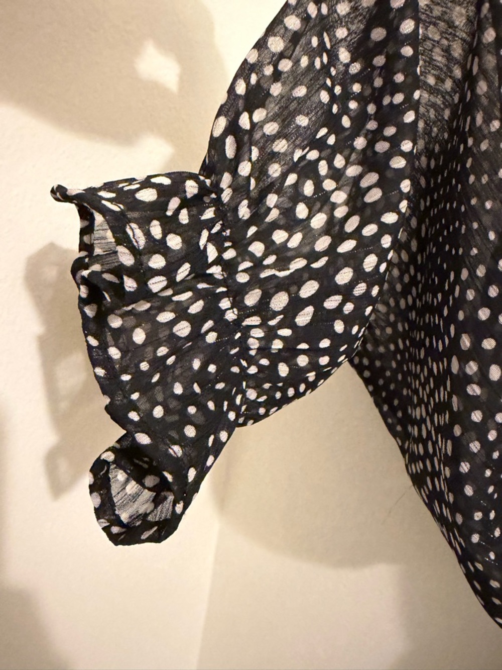Emma & Michele Black and White Polka Dot V-Neck Dress - Picture 4 of 6